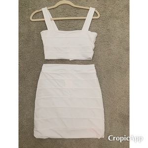 Kookai white bandage top & skirt